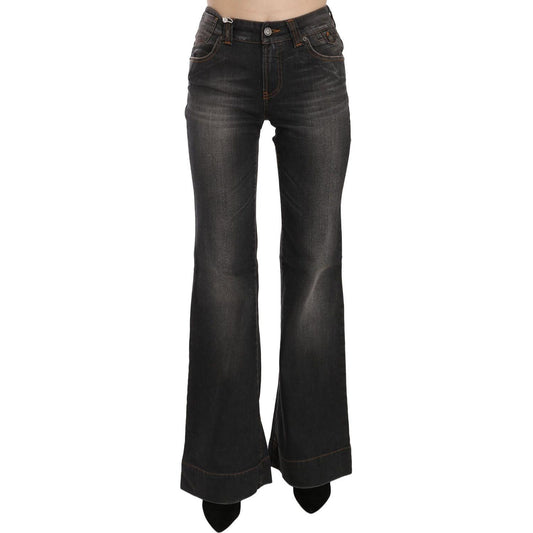 Dolce & Gabbana Svelte Mid Waist Flared Black Denim Jeans & Pants Dolce & Gabbana