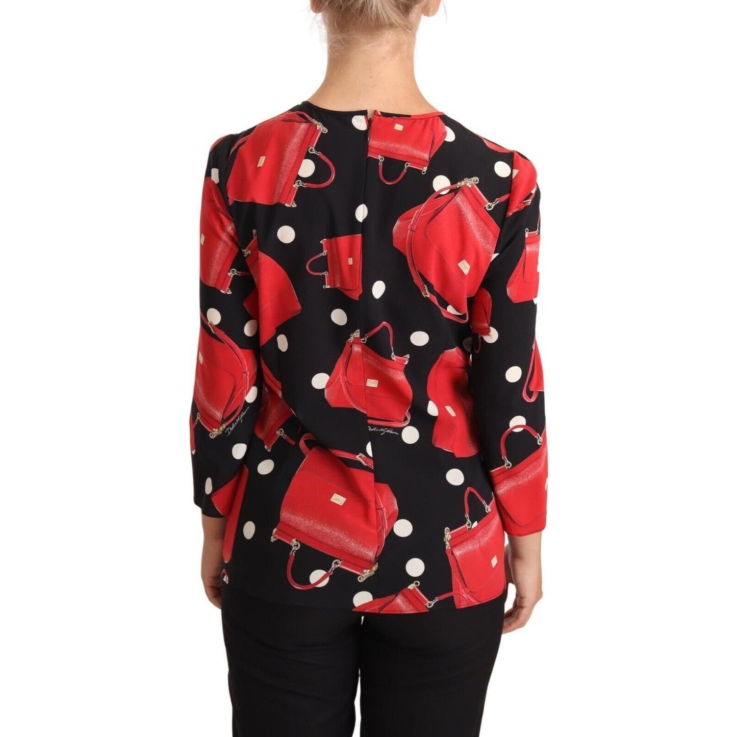 Dolce & Gabbana Elegant Sicily Bag Print Blouse Blouse Top Dolce & Gabbana