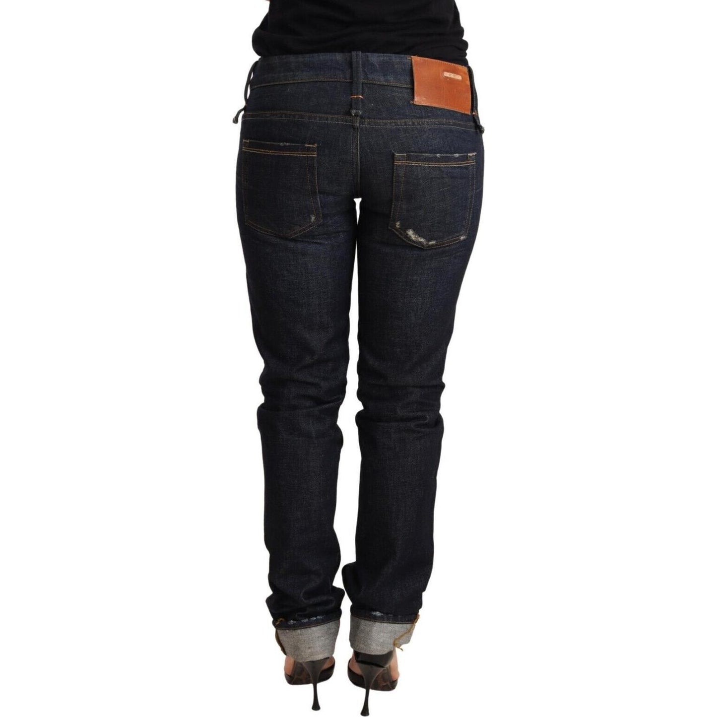 Acht Elegant Low Waist Skinny Dark Blue Jeans Jeans & Pants Acht