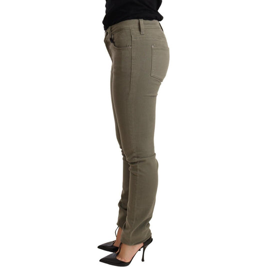 Ermanno Scervino Chic Green Low Waist Skinny Jeans Jeans & Pants Ermanno Scervino