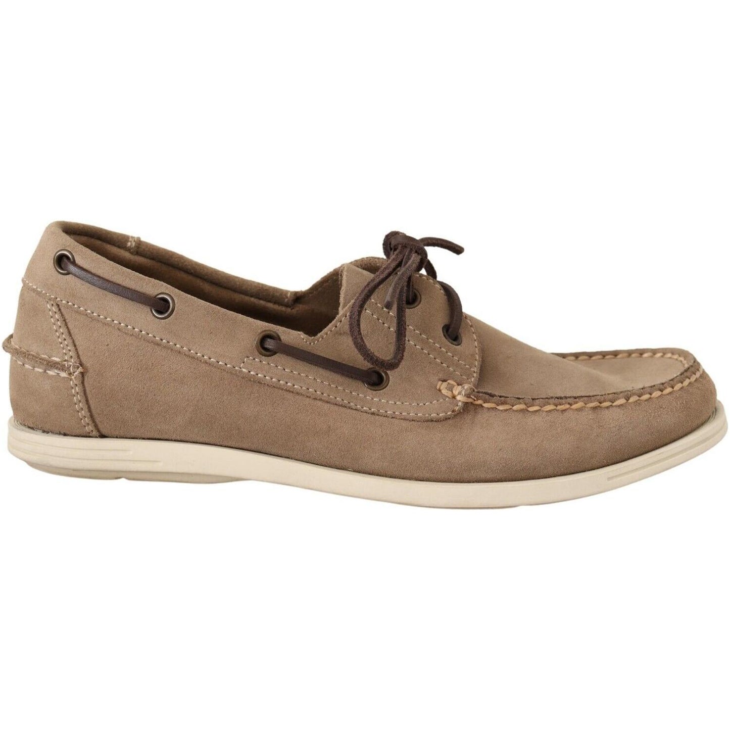 Pollini Elegant Beige Suede Moccasins for the Discerning Gentleman MAN LOAFERS Pollini