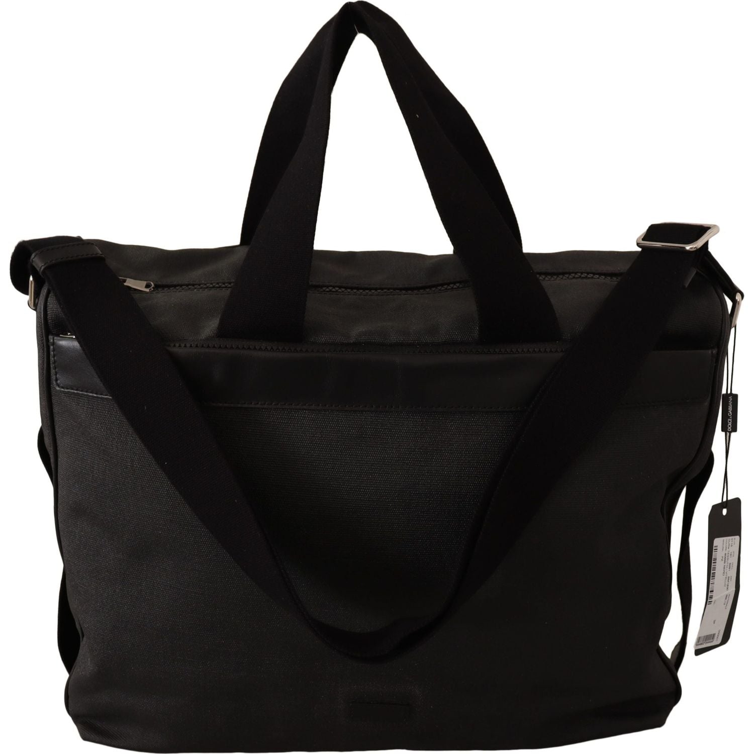 Front view with bag zipped and handles upright.