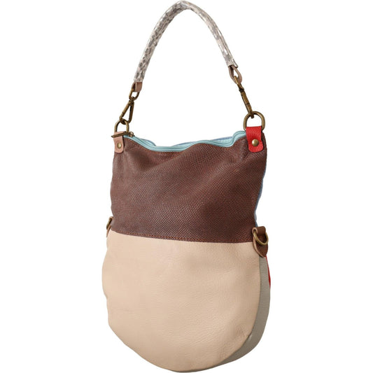 EBARRITO Chic Multicolor Leather Tote with Gold Accents Handbags EBARRITO