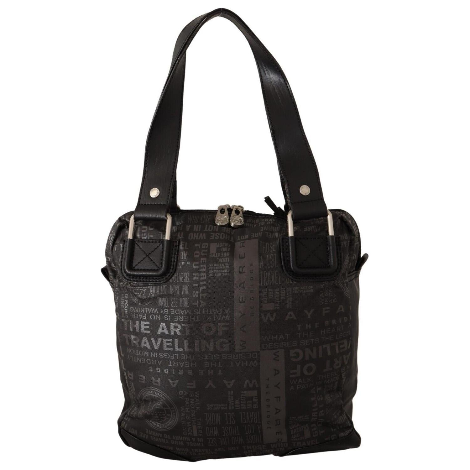 حقيبة كتف أنيقة من القماش باللونين الأسود والرمادي من واي فارير