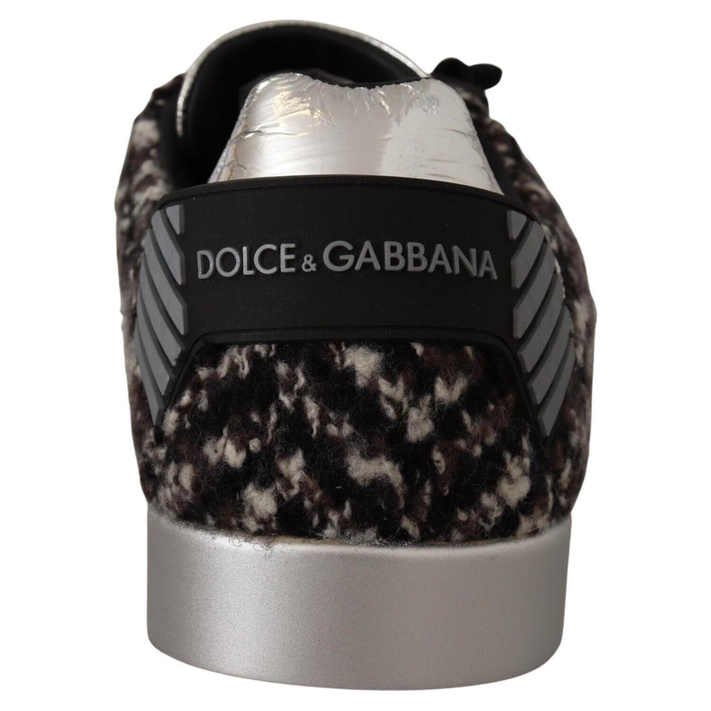 Dolce & Gabbana Silver Elegance Leather Sneakers Dolce & Gabbana