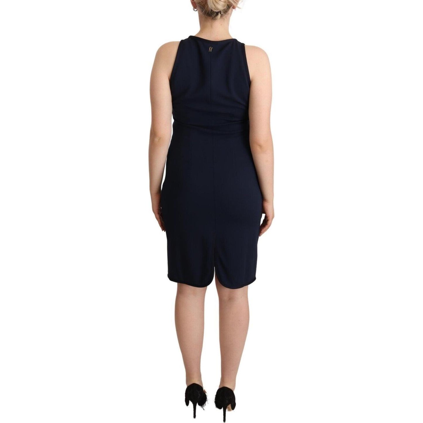 John Galliano Sleeveless Navy Knee-Length Sheath Dress WOMAN DRESSES John Galliano