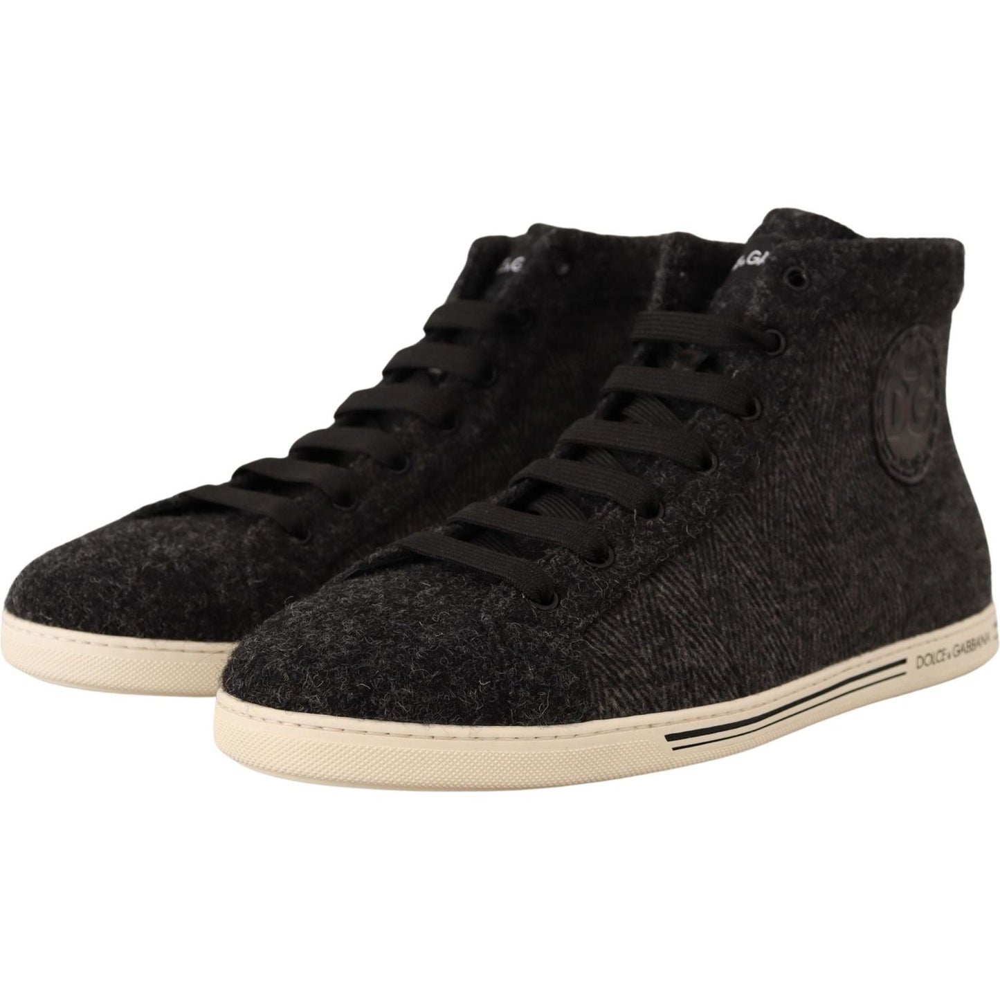 Dolce & Gabbana Elegant High Top Cotton/Wool Sneakers MAN SNEAKERS Dolce & Gabbana