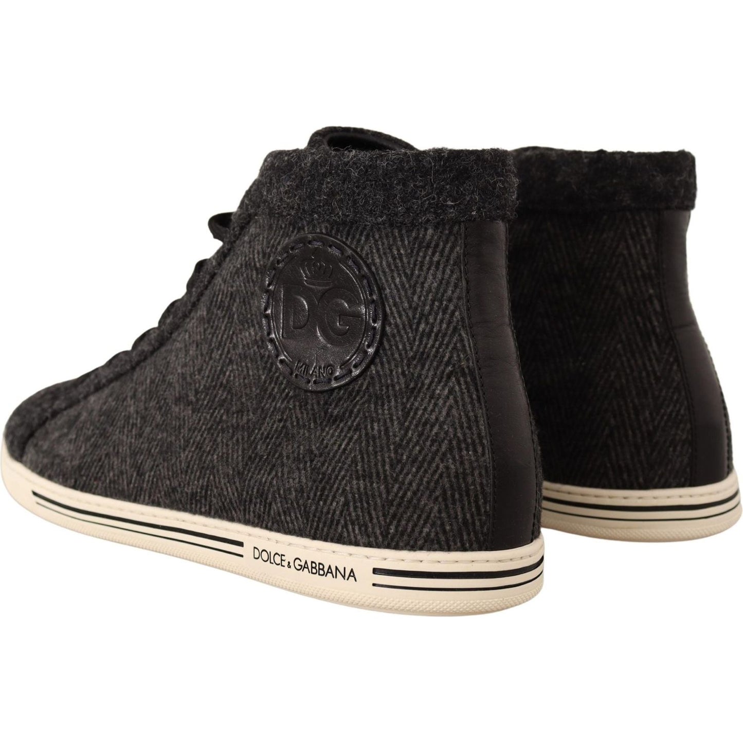 Dolce & Gabbana Elegant High Top Cotton/Wool Sneakers MAN SNEAKERS Dolce & Gabbana