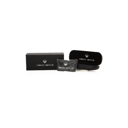 Frankie Morello Black Metallic Fiber Men Sunglass