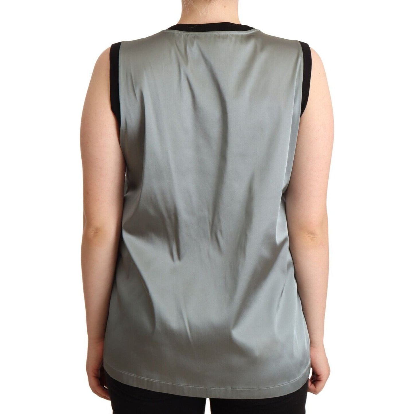 Dolce & Gabbana Elegant Silver Sleeveless Blouse WOMAN TOPS AND SHIRTS Dolce & Gabbana