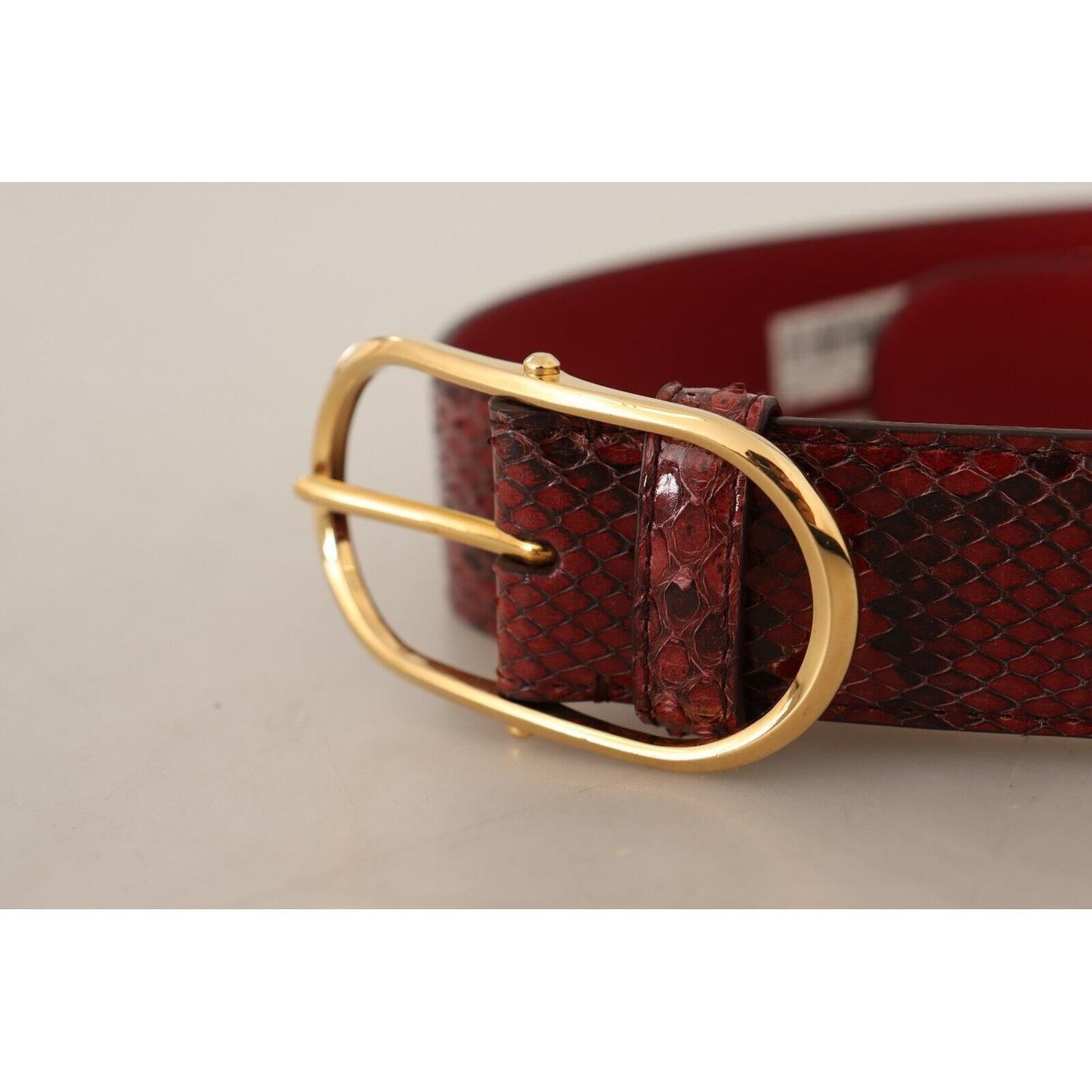 Dolce & Gabbana Elegant Red Snakeskin Leather Belt Dolce & Gabbana