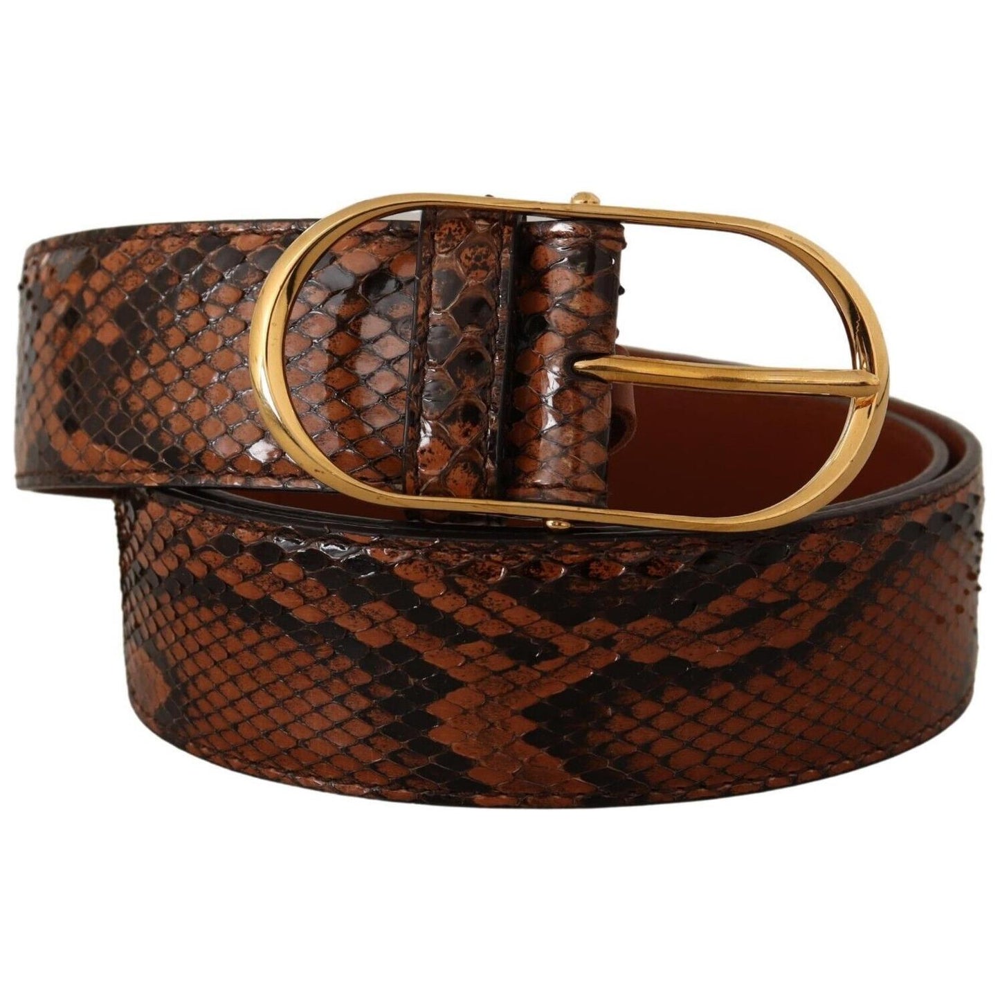 Dolce & Gabbana Elegant Leather Belt with Gold Buckle Dolce & Gabbana