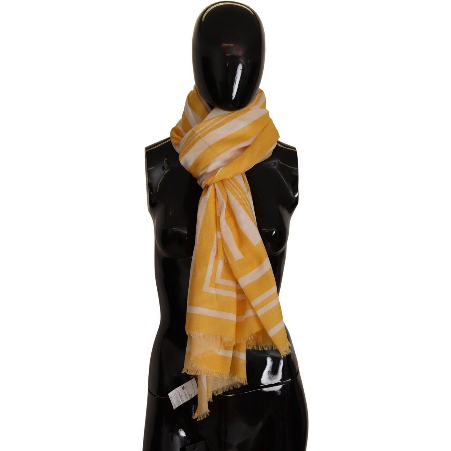 Dolce & Gabbana Elegant Striped Cotton Scarf with Logo Print Dolce & Gabbana