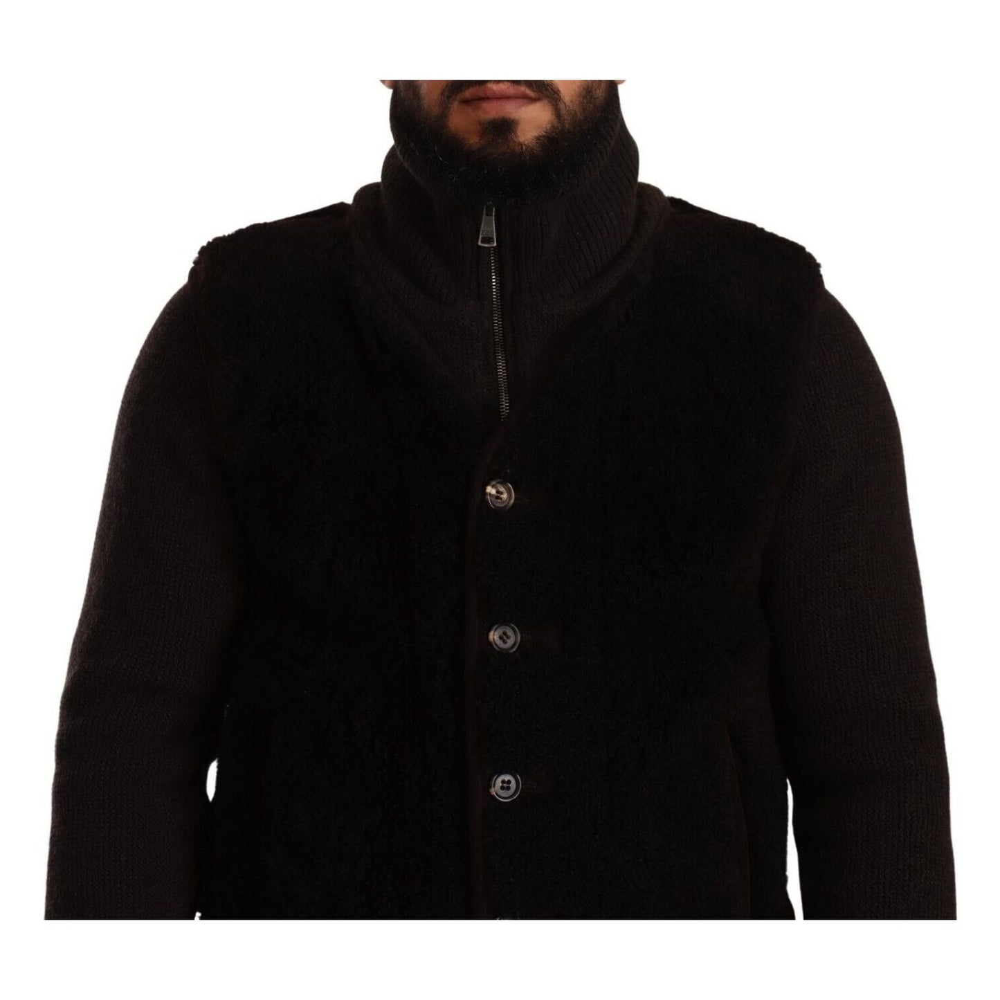 Dolce & Gabbana Black Leather Mens Turtle Neck Coat Jacket 1728,67345645728,Black,Bombers - Jackets & Coats - Clothing,Clothing,Dolce & Gabbana,IT48 | M,Jackets & Coats - Clothing,Jackets - Men - Clothing,Material: 100% Leather,Men,Men - Clothing,New with