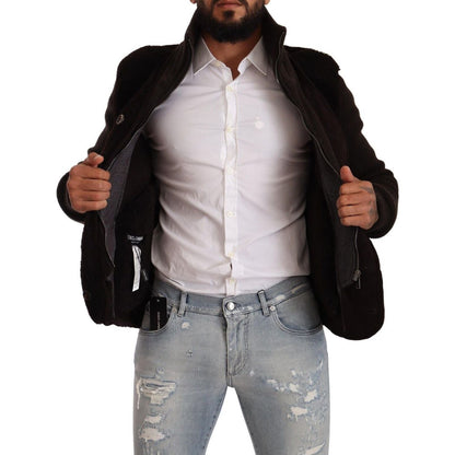 Dolce & Gabbana Black Leather Mens Turtle Neck Coat Jacket 1728,67345645728,Black,Bombers - Jackets & Coats - Clothing,Clothing,Dolce & Gabbana,IT48 | M,Jackets & Coats - Clothing,Jackets - Men - Clothing,Material: 100% Leather,Men,Men - Clothing,New with