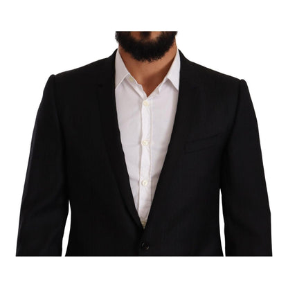 Dolce & Gabbana Black Wool Single Breasted Suit GOLD Jacket 1728,67345645728,Black,Blazers - Suits & Blazers - Clothing,Clothing,Dolce & Gabbana,IT50 | L,Jackets - Men - Clothing,Material: 100% Virgin Wool,Men,Men - Clothing,New with tags,Suits & Blazers