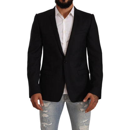 Dolce & Gabbana Black Wool Single Breasted Suit GOLD Jacket 1728,67345645728,Black,Blazers - Suits & Blazers - Clothing,Clothing,Dolce & Gabbana,IT50 | L,Jackets - Men - Clothing,Material: 100% Virgin Wool,Men,Men - Clothing,New with tags,Suits & Blazers