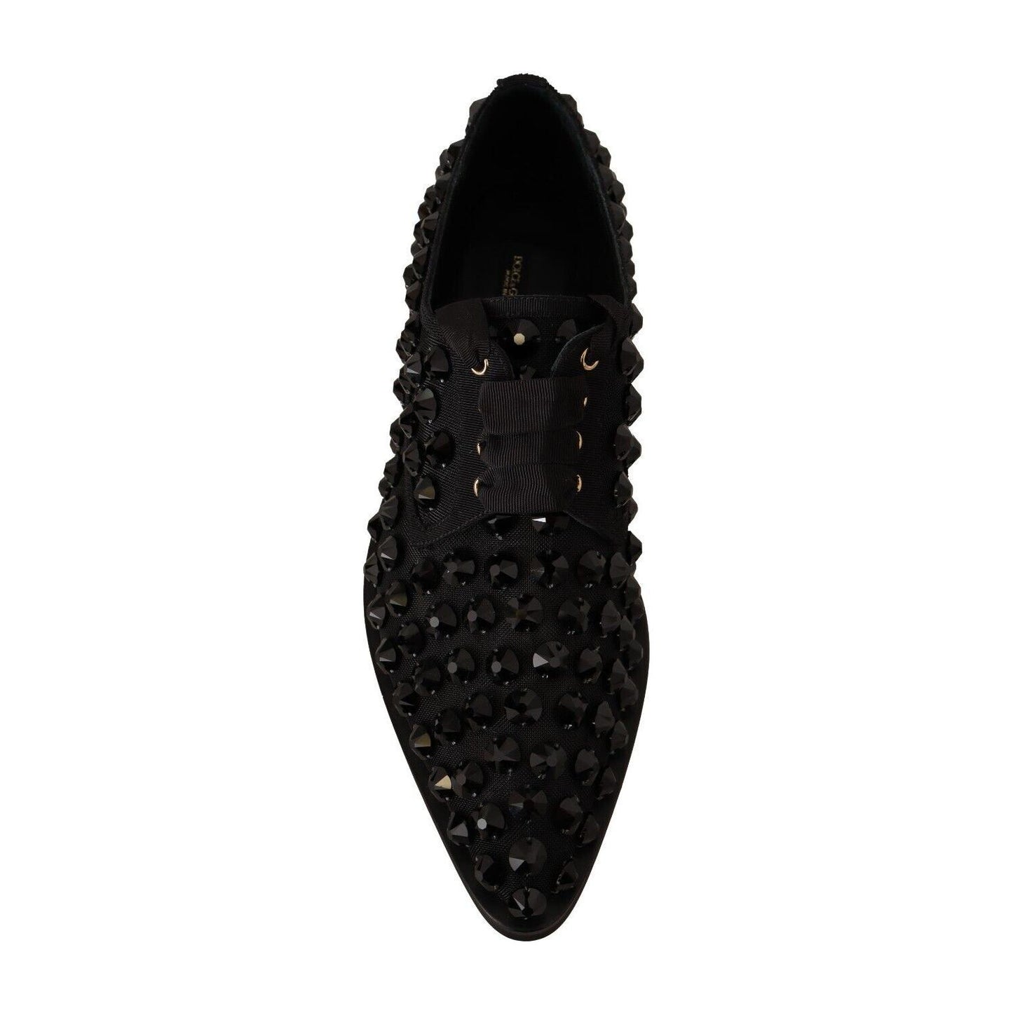 Dolce & Gabbana Elegant Gros Grain Lace-Up Jeweled Flats Dolce & Gabbana