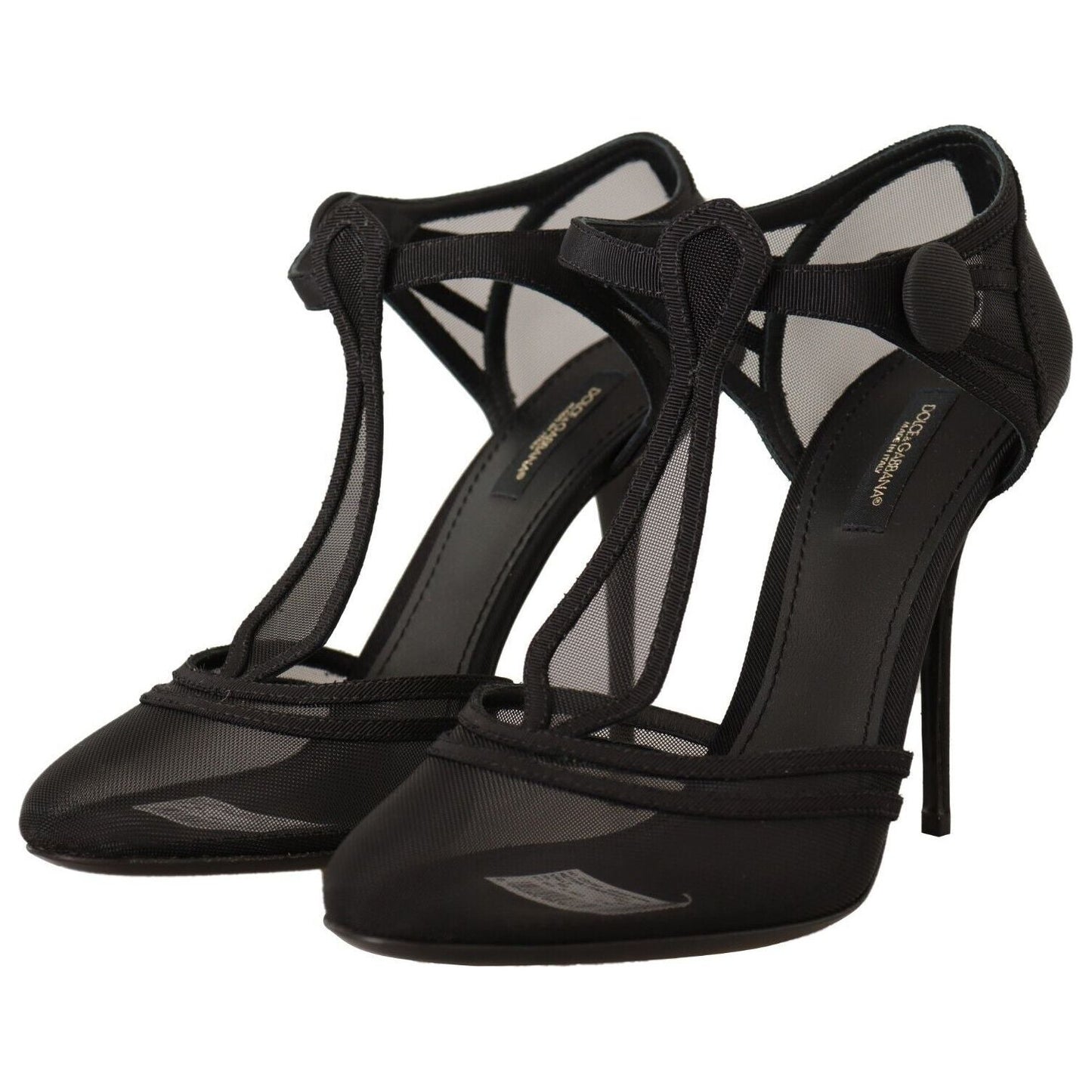 Dolce & Gabbana Elegant Mesh T-Strap Stiletto Pumps Dolce & Gabbana