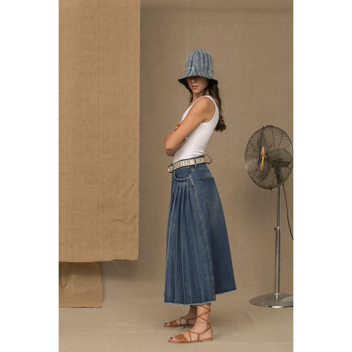 Don The Fuller Chic Blue Denim Pleated Skirt Jeans & Pants Don The Fuller