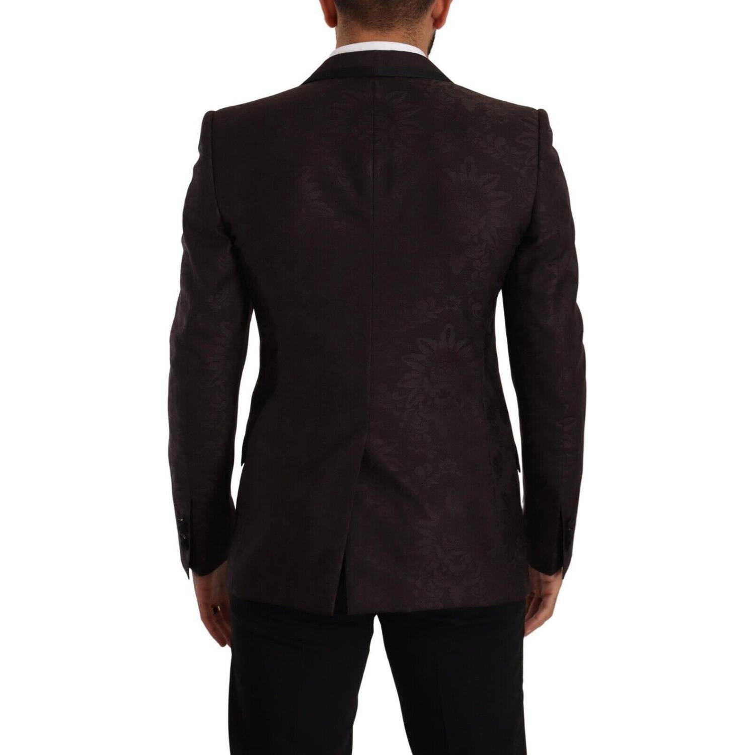 Dolce & Gabbana Purple Jacquard Single Breasted SICILIA Blazer