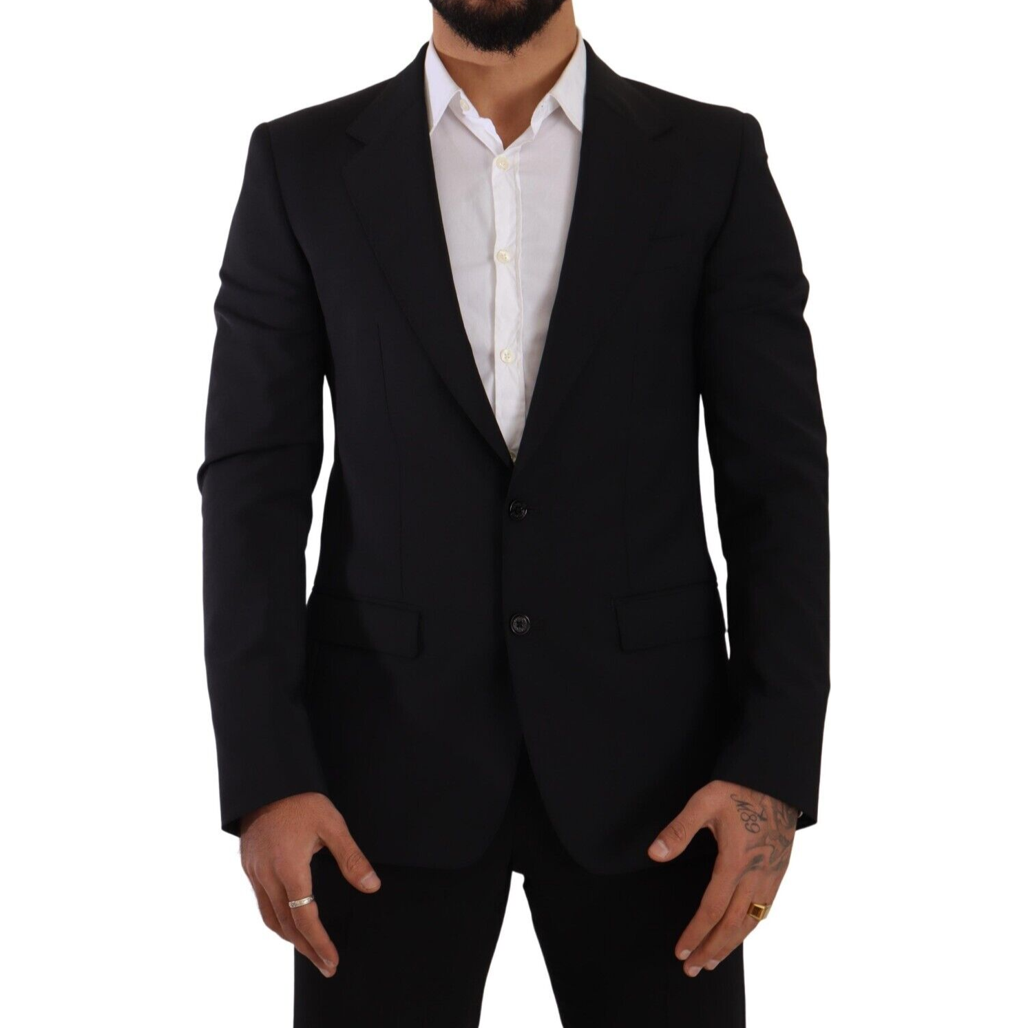 سترة مارتيني سوداء أنيقة بقصّة Slim Fit مع فيست من Dolce &amp; Gabbana
