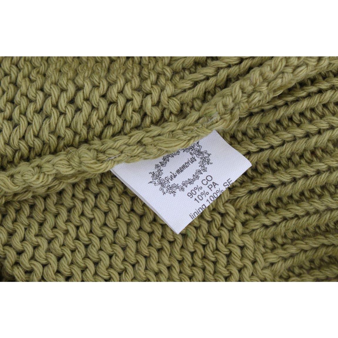 سترة أنيقة خضراء محبوكة بدون أكمام من PINK MEMORIES