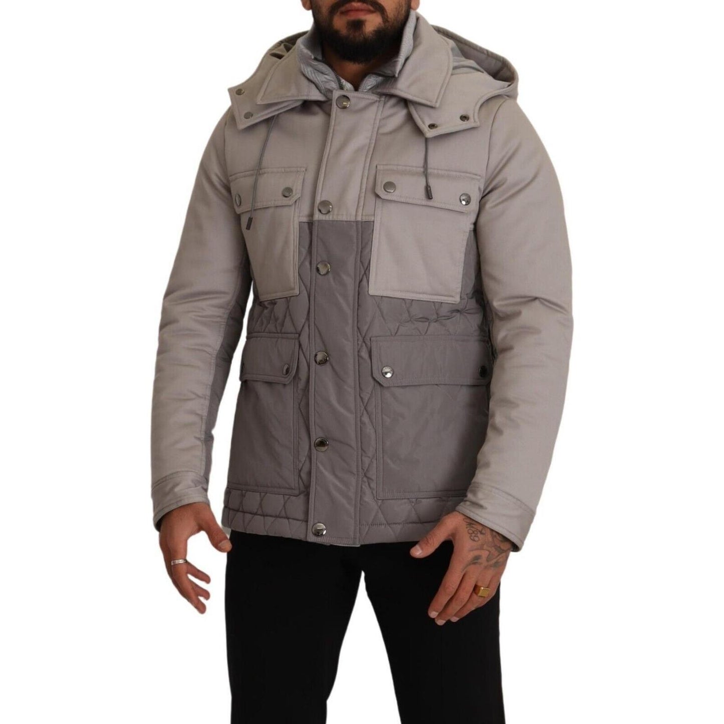 Dolce & Gabbana Elegant Lightweight Gray Windbreaker Jacket Dolce & Gabbana