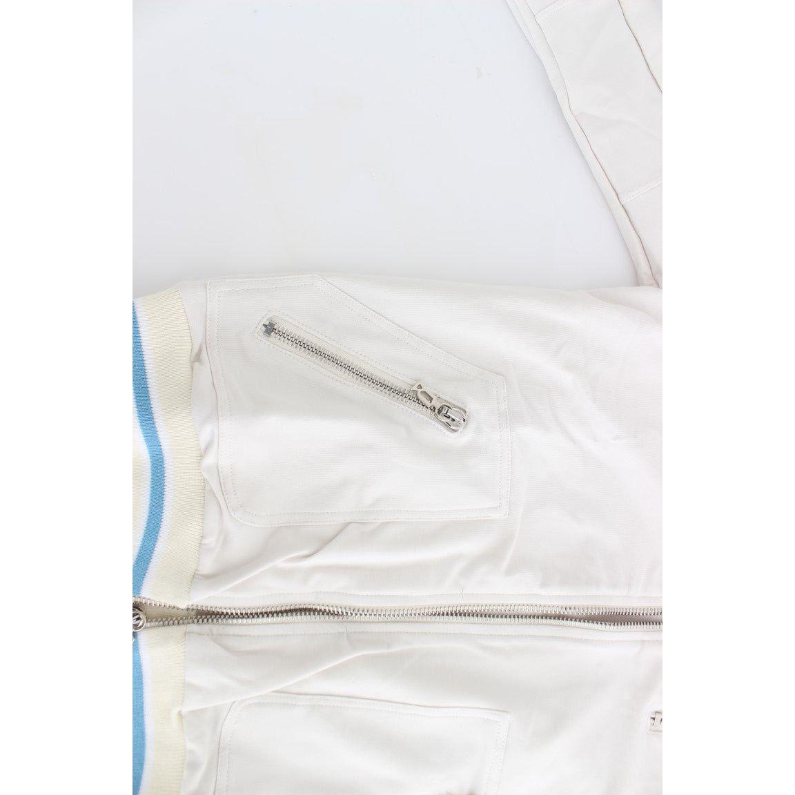 John Galliano Elegant White Zip Cardigan John Galliano