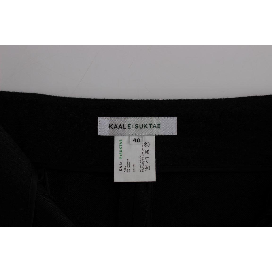 KAALE SUKTAE Black High Waist Straight Slim Dress Pants