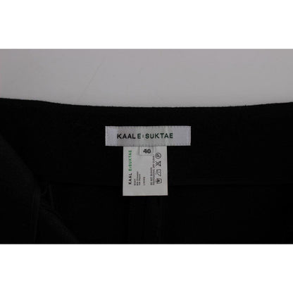 KAALE SUKTAE Black High Waist Straight Slim Dress Pants