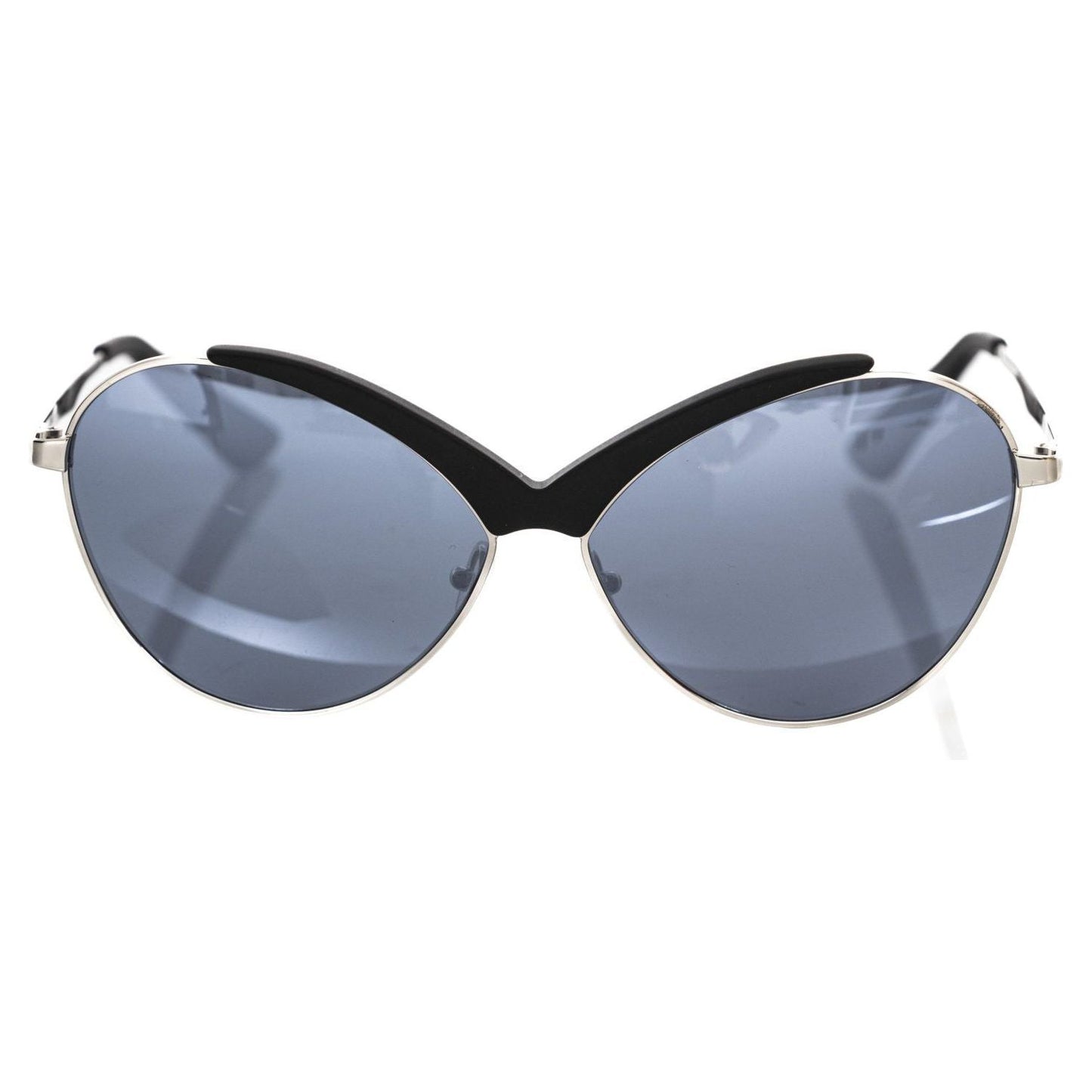 Frankie Morello Black Metallic Women Sunglass Frankie Morello