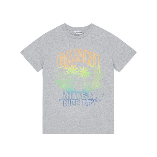 GANNI T-shirts and Polos Grey Topwear Ganni