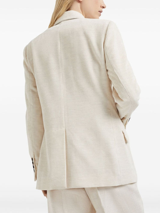 Brunello Cucinelli corduroy peak lapels double-breasted Jackets Ivory Jackets Brunello Cucinelli