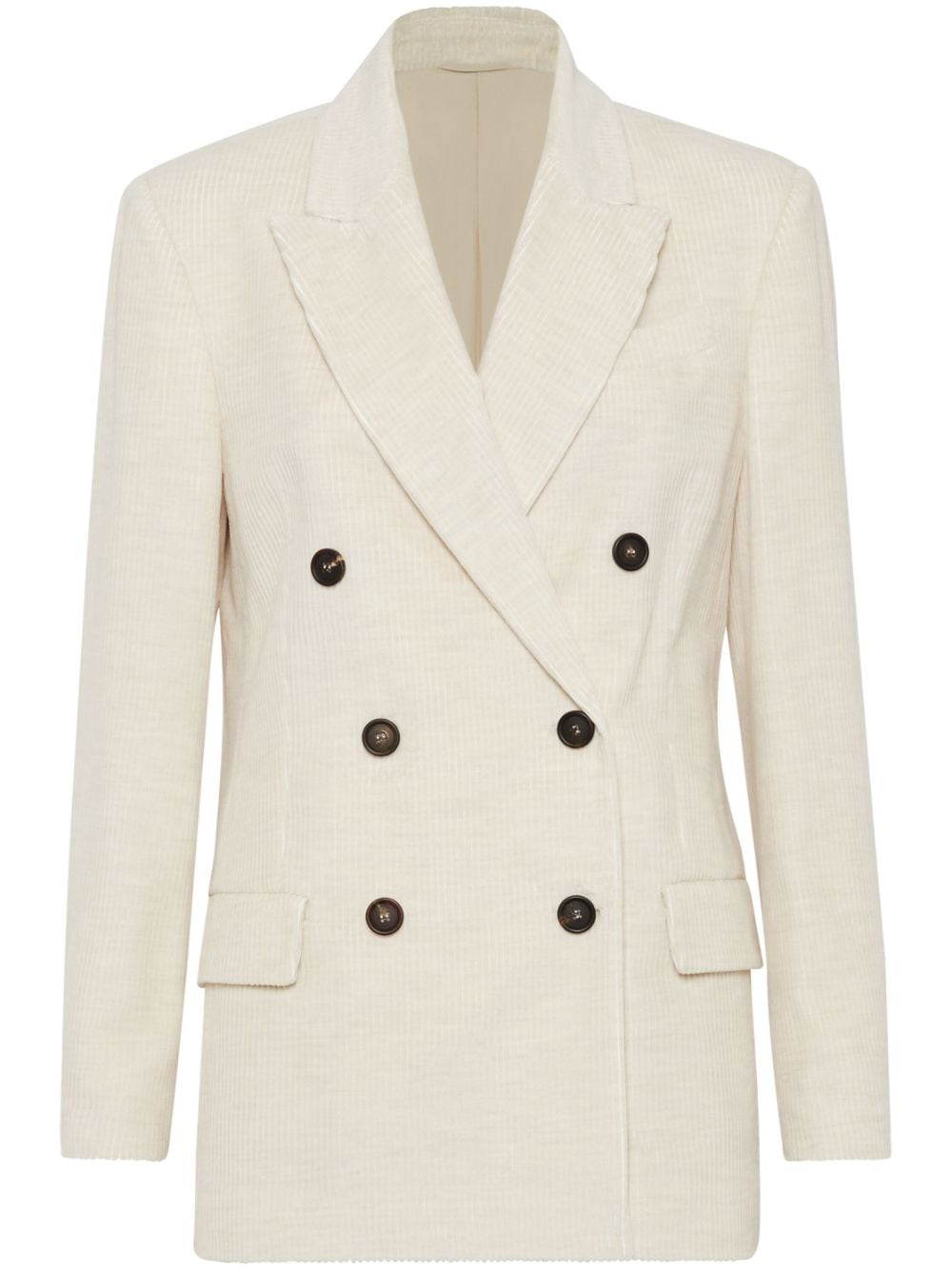 Brunello Cucinelli corduroy peak lapels double-breasted Jackets Ivory Jackets Brunello Cucinelli