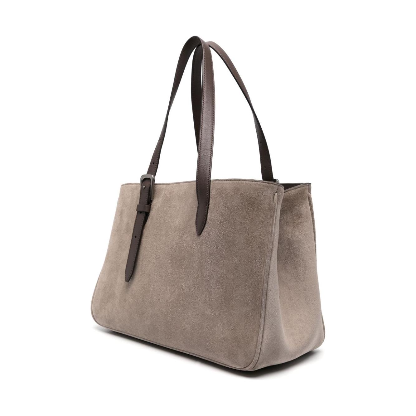 Brunello Cucinelli brown calf suede Tote Bag