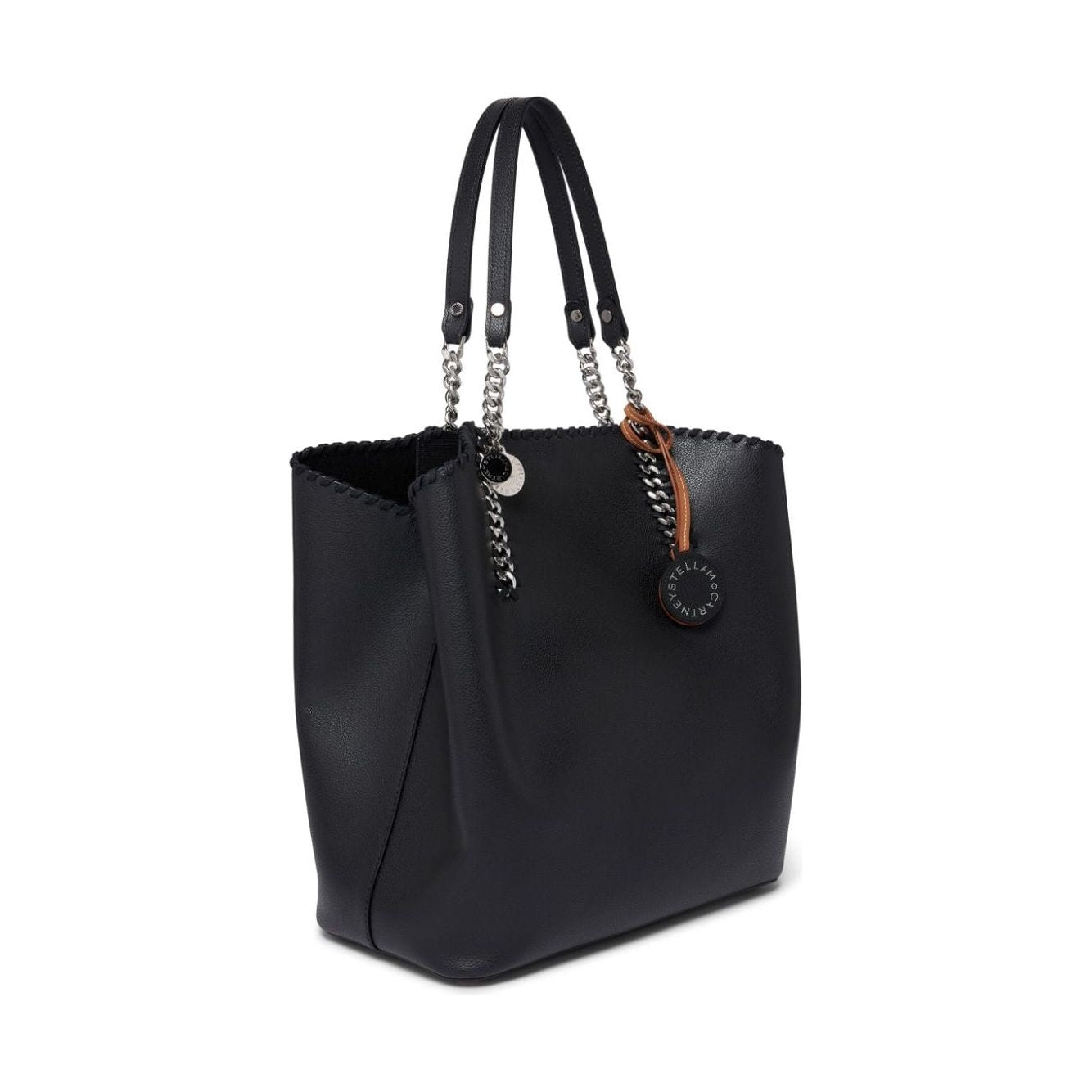 Stella McCartney black artificial leather grained texture Tote Bag Shopper Stella McCartney