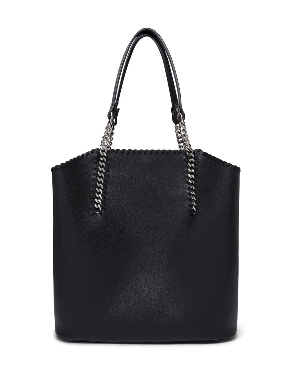 Stella McCartney black artificial leather grained texture Tote Bag Shopper Stella McCartney