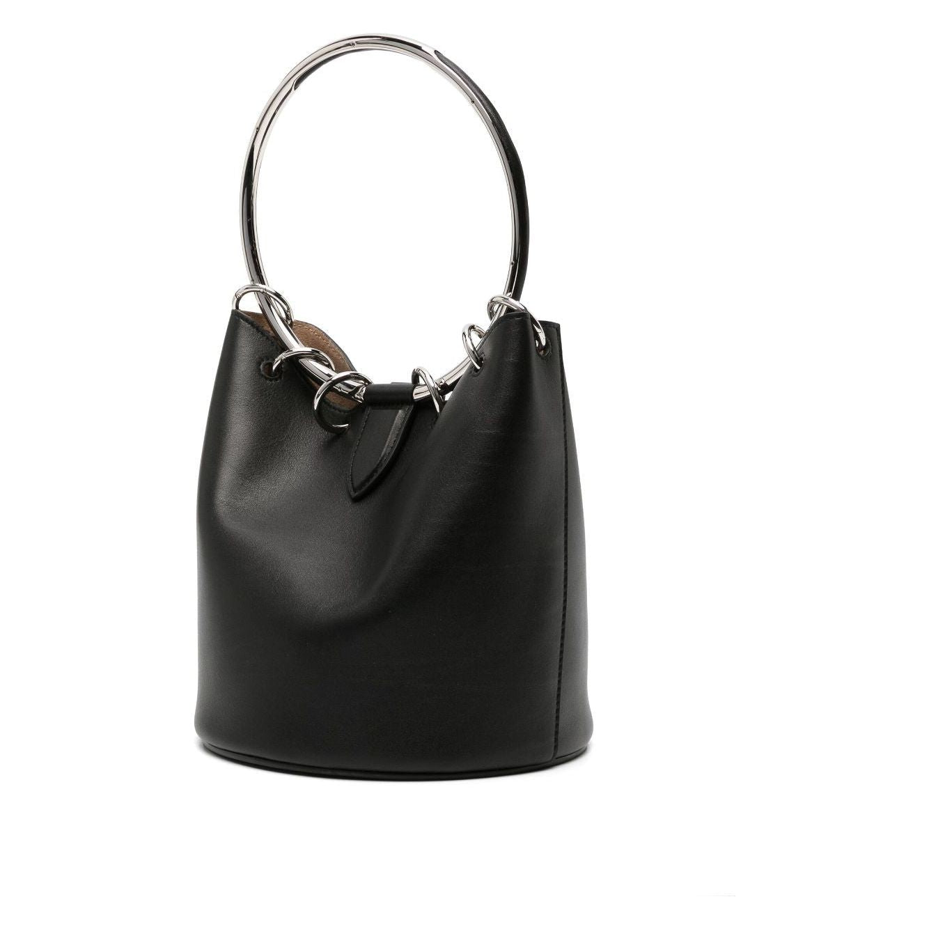 Alaia black calf leather smooth grain bucket body ring Bag Shoulder Alaia