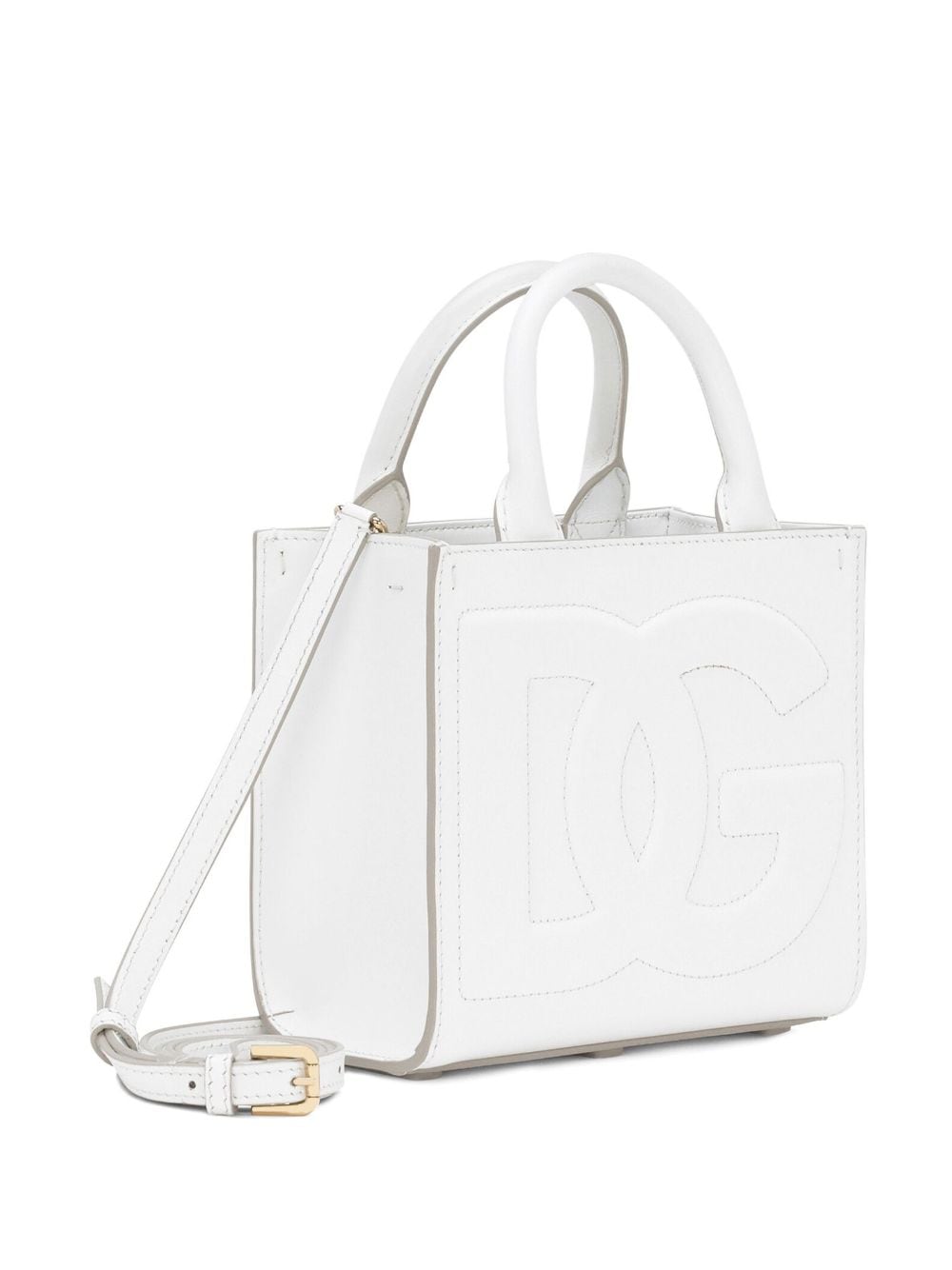 Dolce & Gabbana DG Daily Calf Leather Tote Bag White Shoulder Dolce & Gabbana