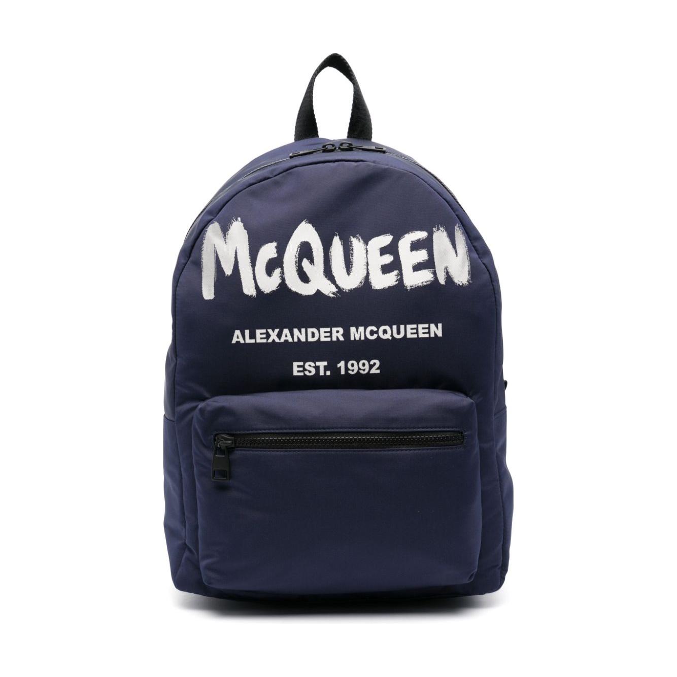 Alexander McQueen Blue Metropolitan Backpack Blue Backpacks Alexander Mcqueen