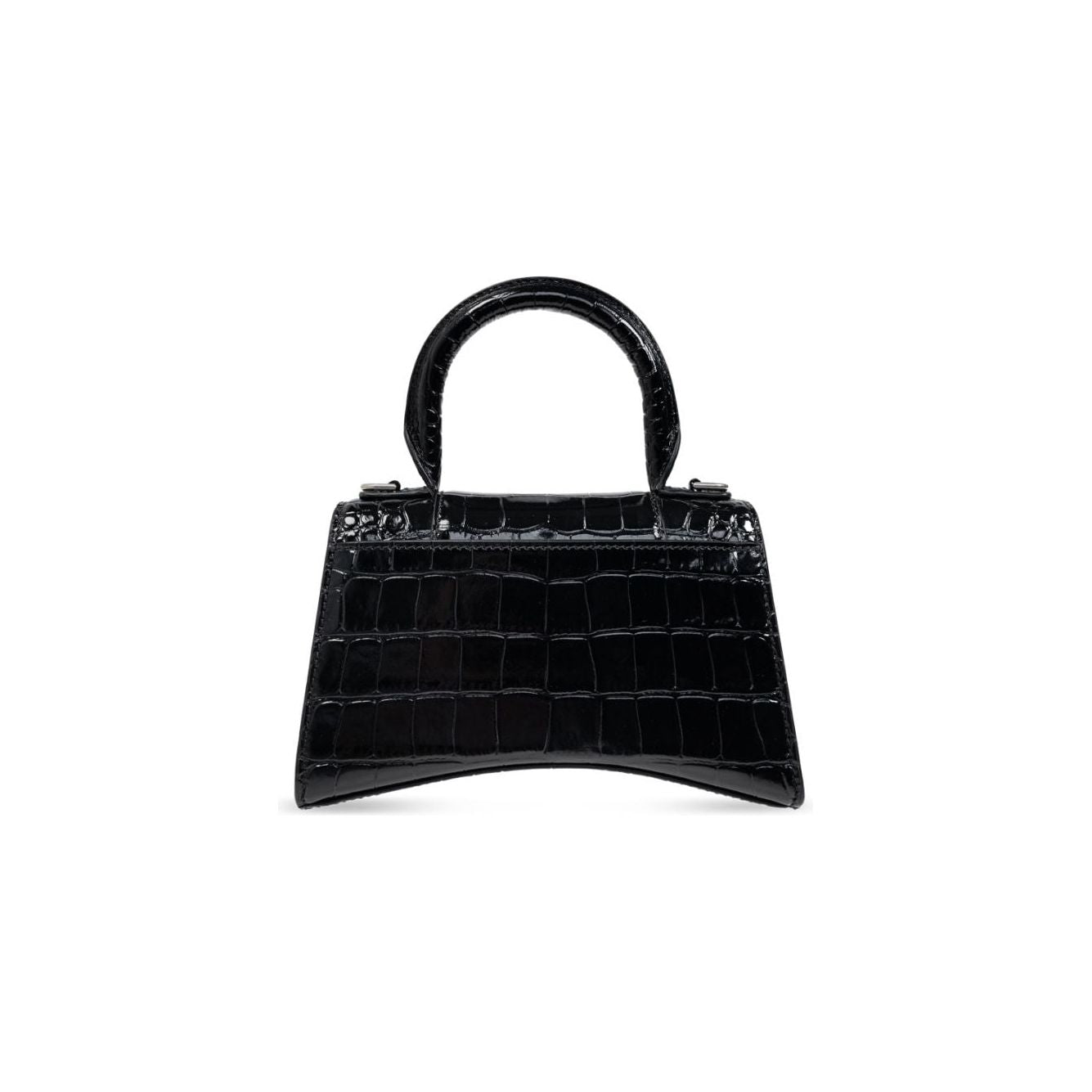 Balenciaga black calf leather patent crocodile effect Bag Handbag Balenciaga