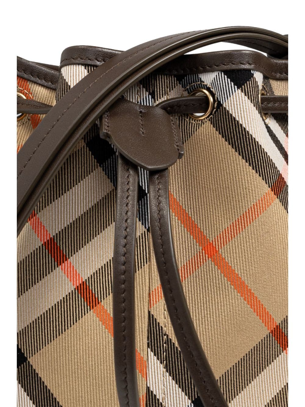 Burberry beige cotton check pattern Bucket Bag Shoulder Burberry