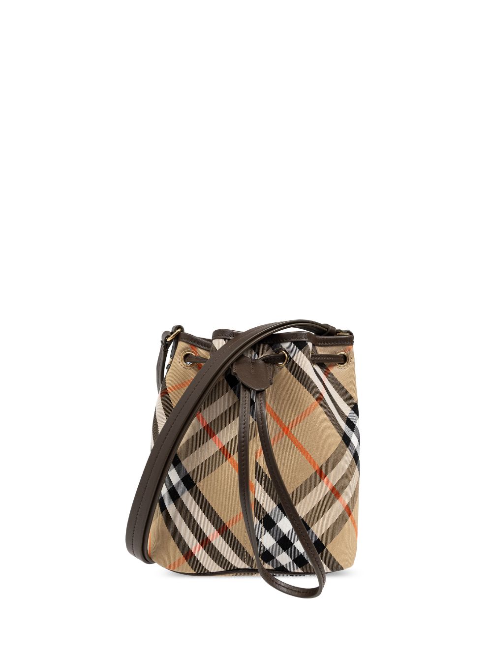 Burberry beige cotton check pattern Bucket Bag Shoulder Burberry