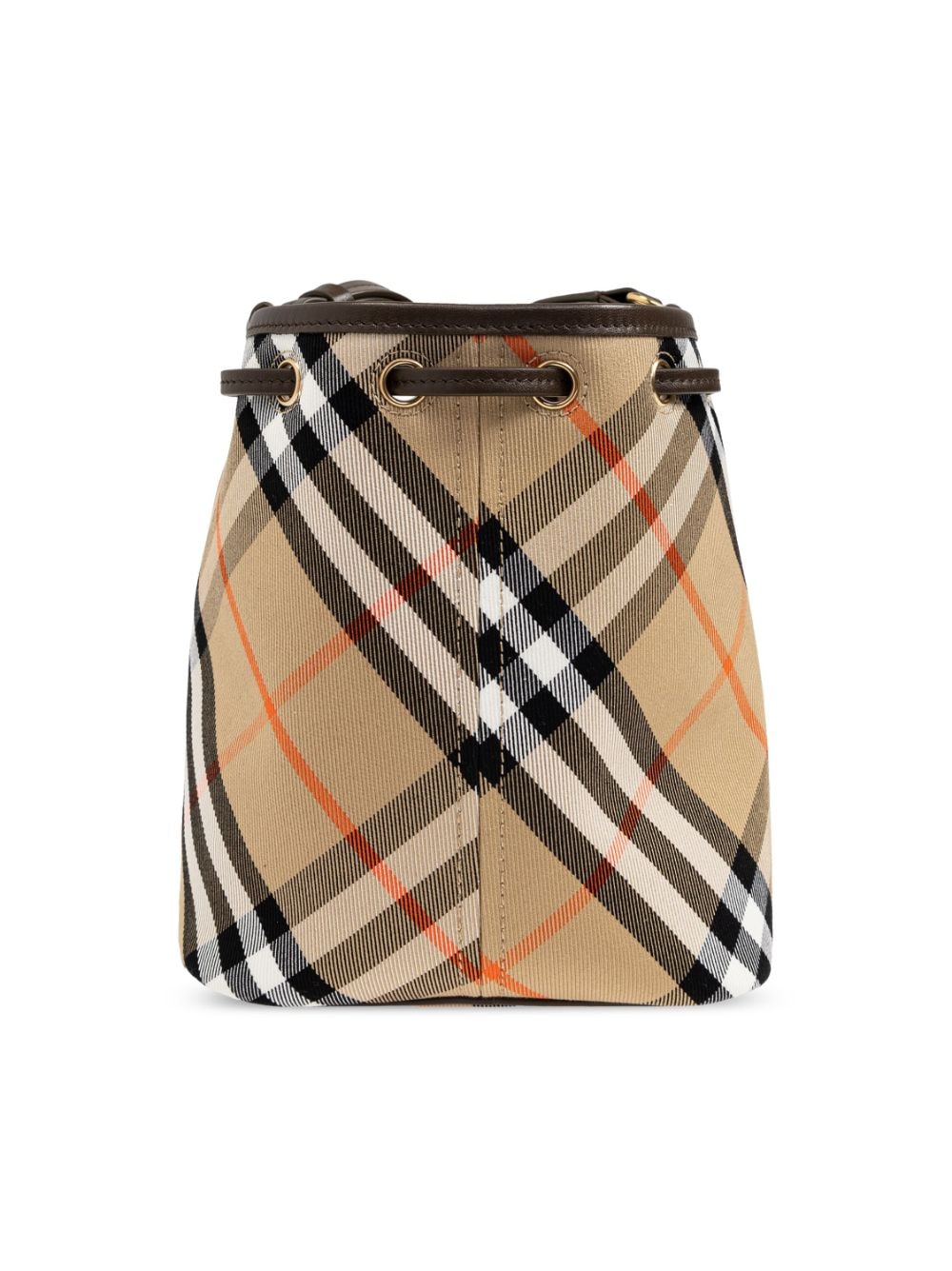 Burberry beige cotton check pattern Bucket Bag Shoulder Burberry