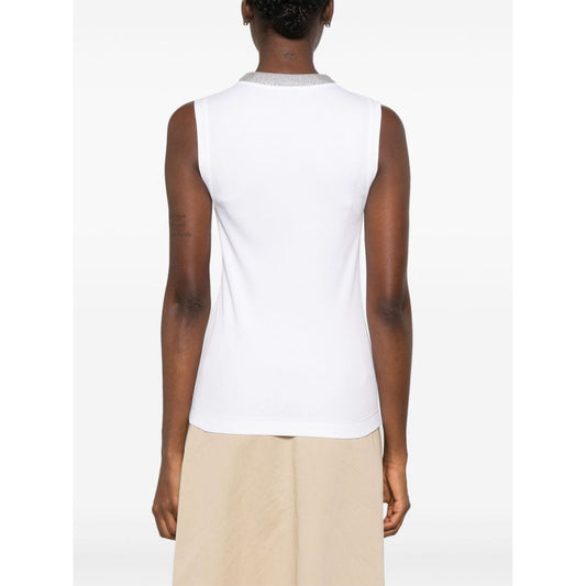 Brunello Cucinelli Top White Topwear Brunello Cucinelli