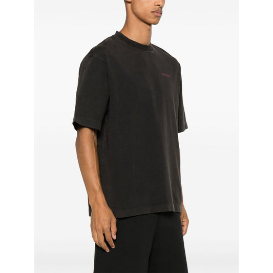 Off White T-shirts and Polos Black Topwear Off White