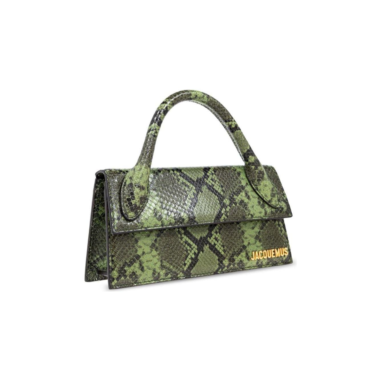 JACQUEMUS green calf leather snakeskin effect Bag Handbag JACQUEMUS