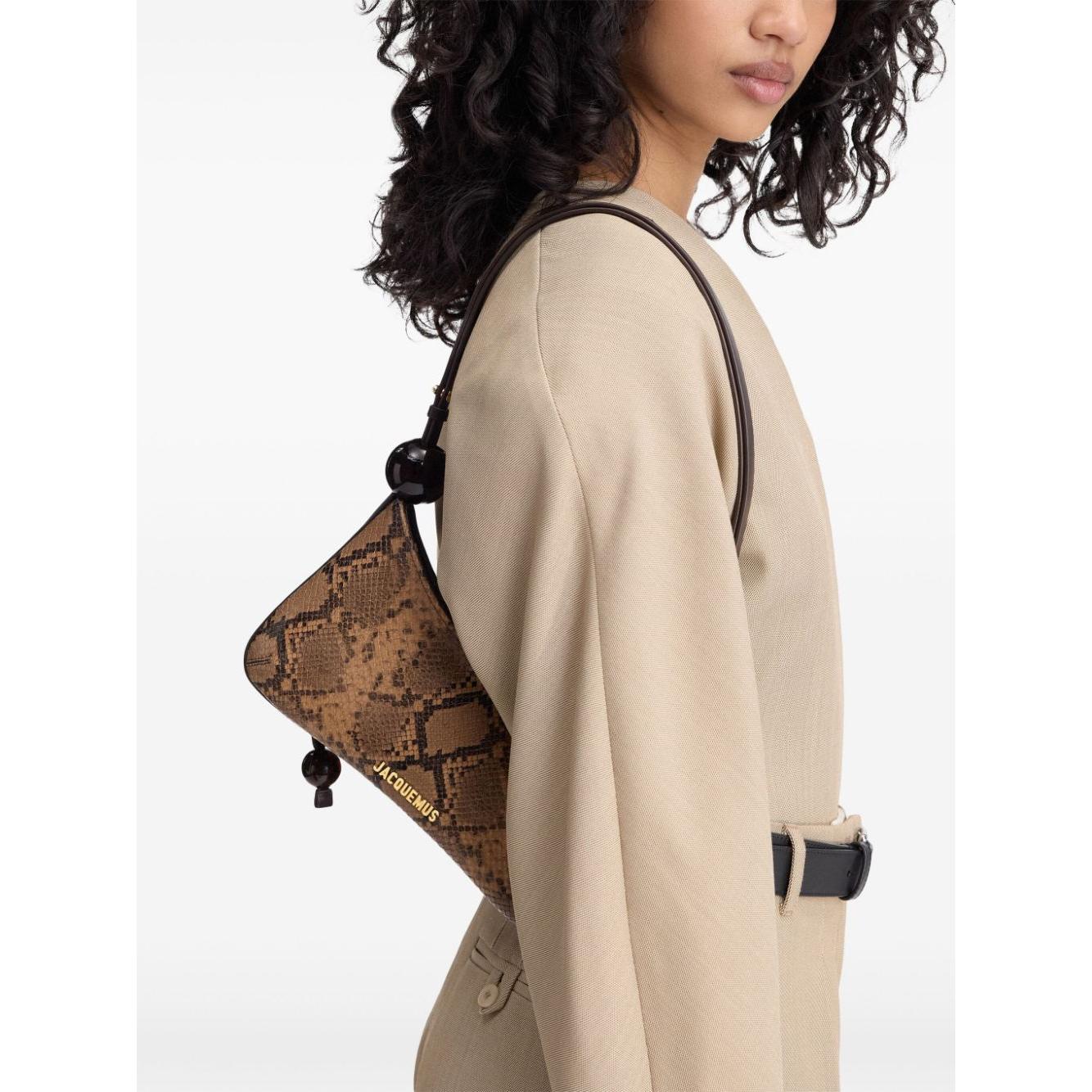 JACQUEMUS brown cotton calf leather python Bag Shoulder JACQUEMUS