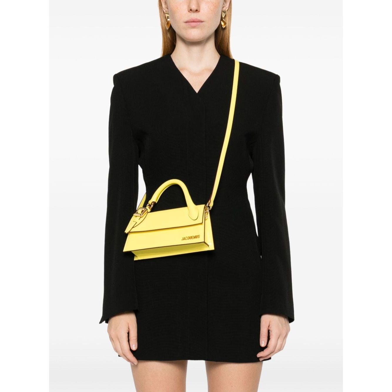 JACQUEMUS fluorescent yellow calf leather Bag Handbag JACQUEMUS